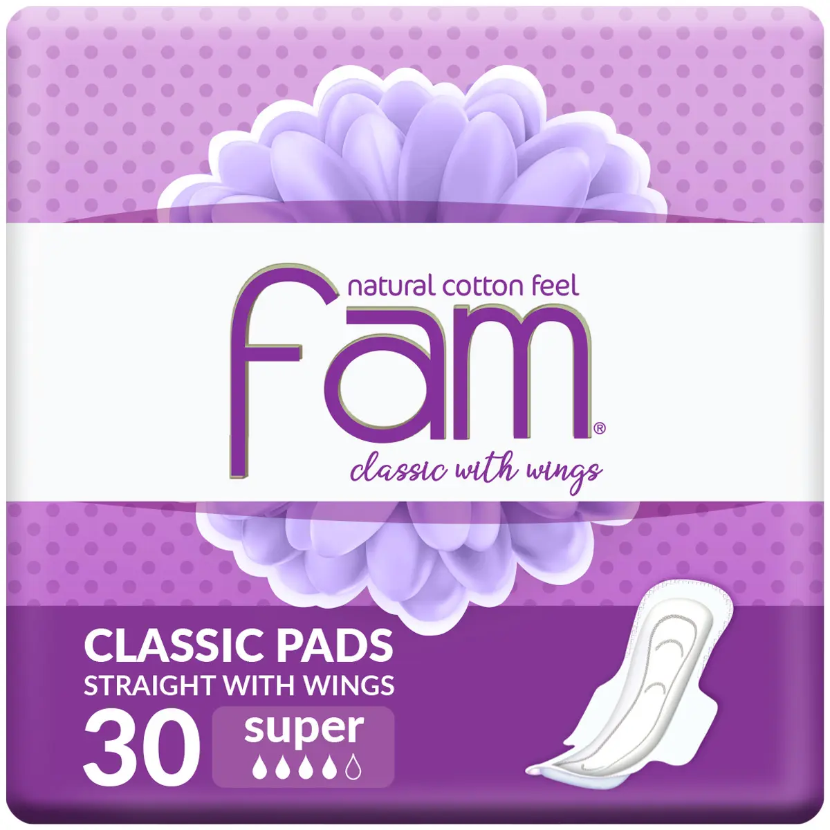 Fam sanitary pads maxi classic with wings super 30 pads - view 10