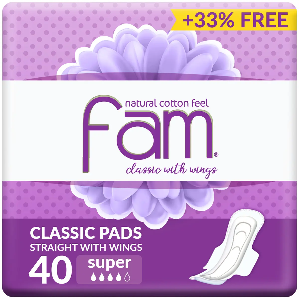 Fam Classic With Wings Natural Cotton 40 pads  - view 8