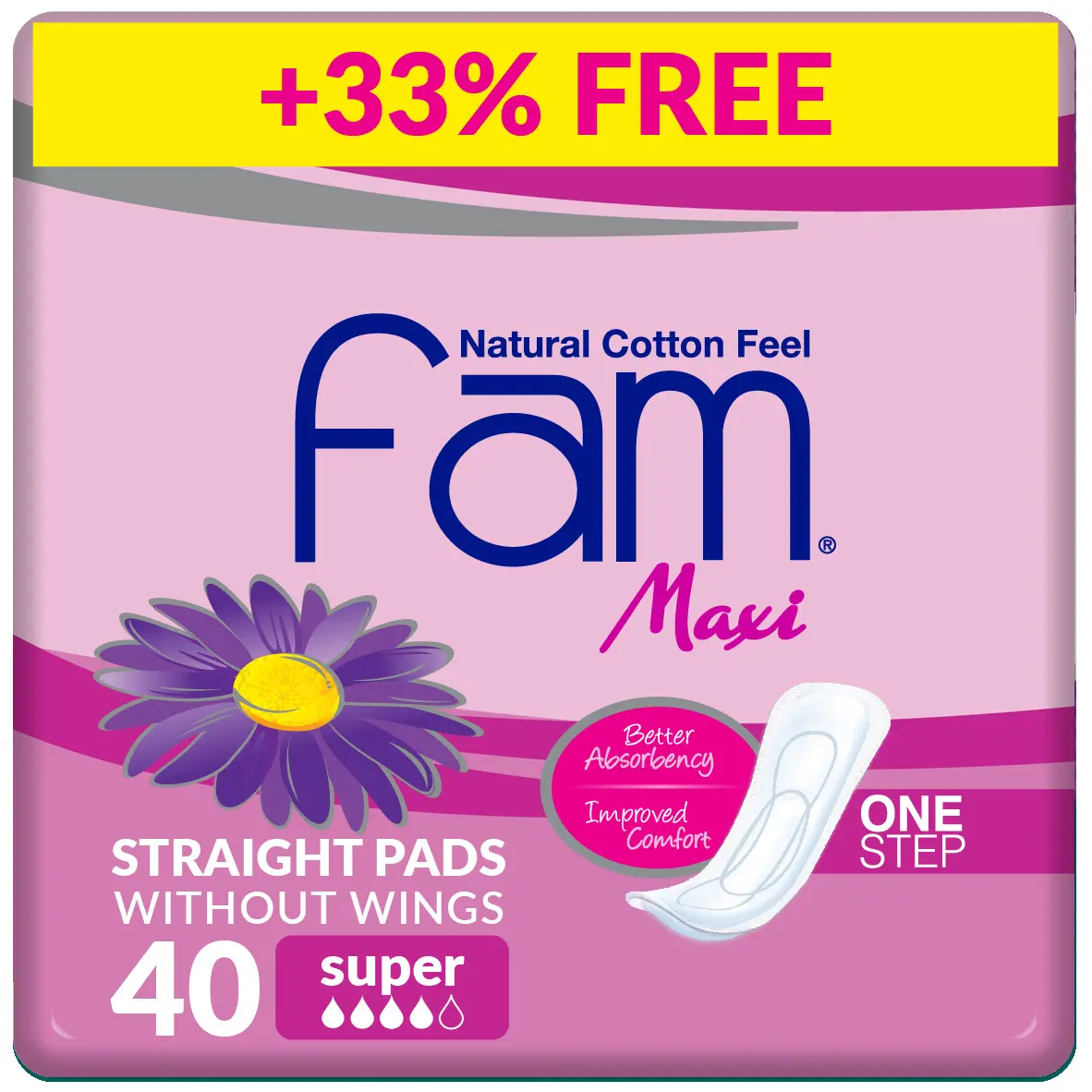 Fam One Step Sanitary pads 40 pads  - view 5