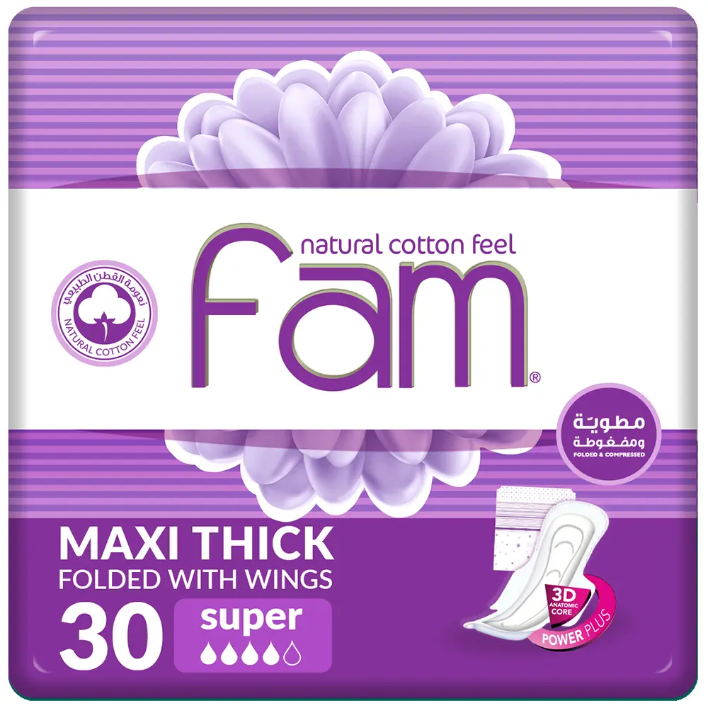 Fam Pads Sanitary Folded With Wings Super 30 Pads - view 9
