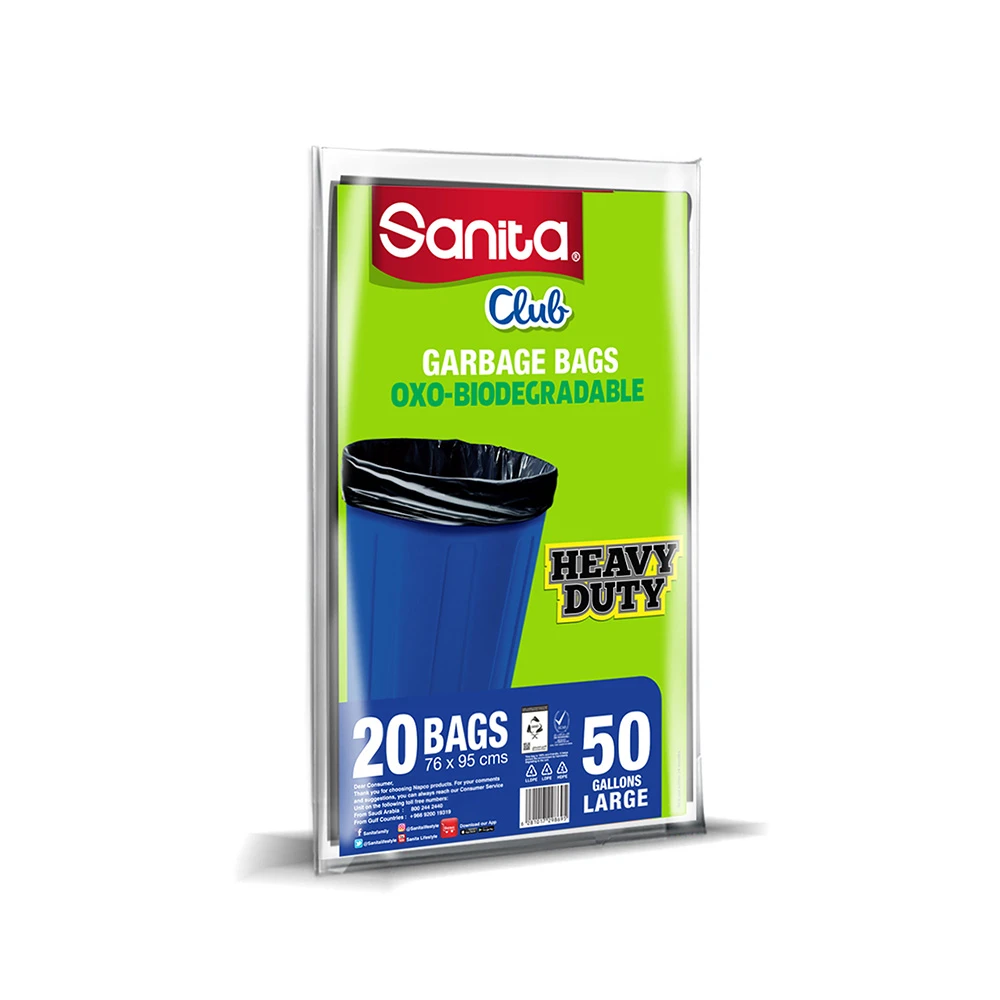 Sanita Club Garbage Bags 50 Gallons 20 BAGS