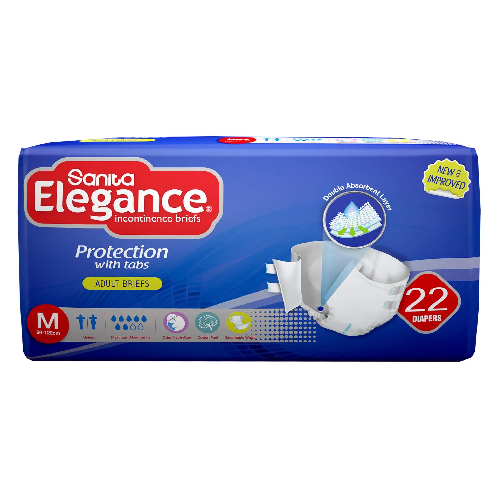 Sanita Elegance Adult Diapers Medium 22 Briefs - view 9