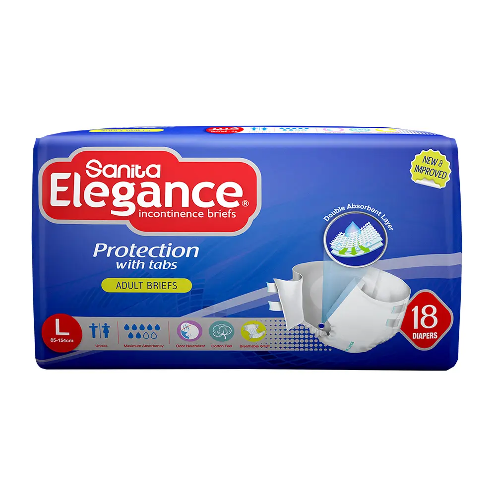 Sanita Elegance Adult Diapers Large 18 Briefs - view 9