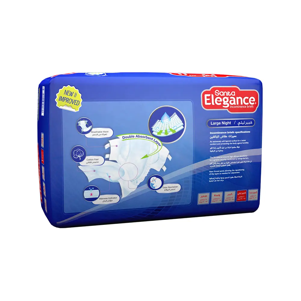 Sanita Elegance Adult Diapers Large Night 16 Briefs - view 2
