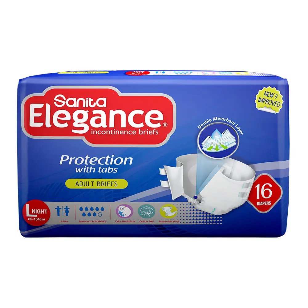 Sanita Elegance Adult Diapers Large Night 16 Briefs - view 9