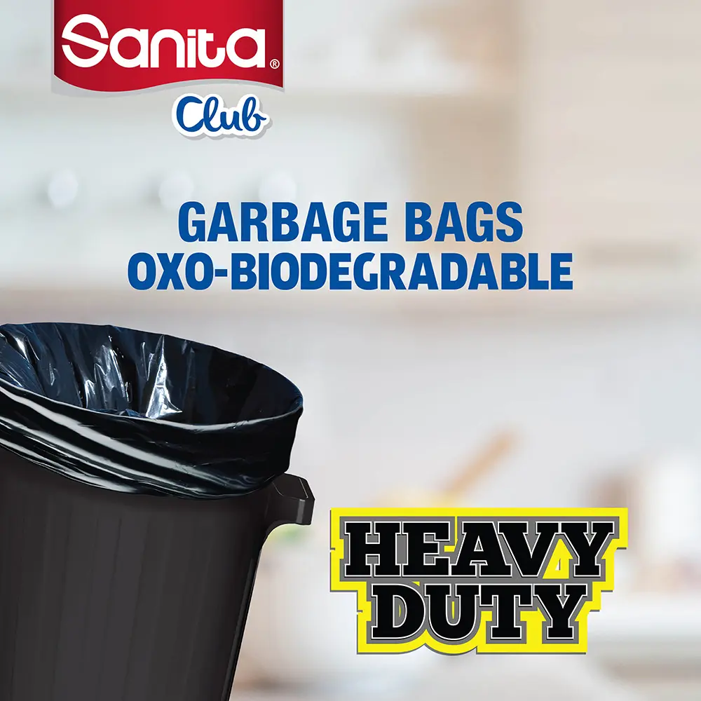 Sanita Club Garbage Bags Biodegradable 55 Gallons 15 Bags - view 3