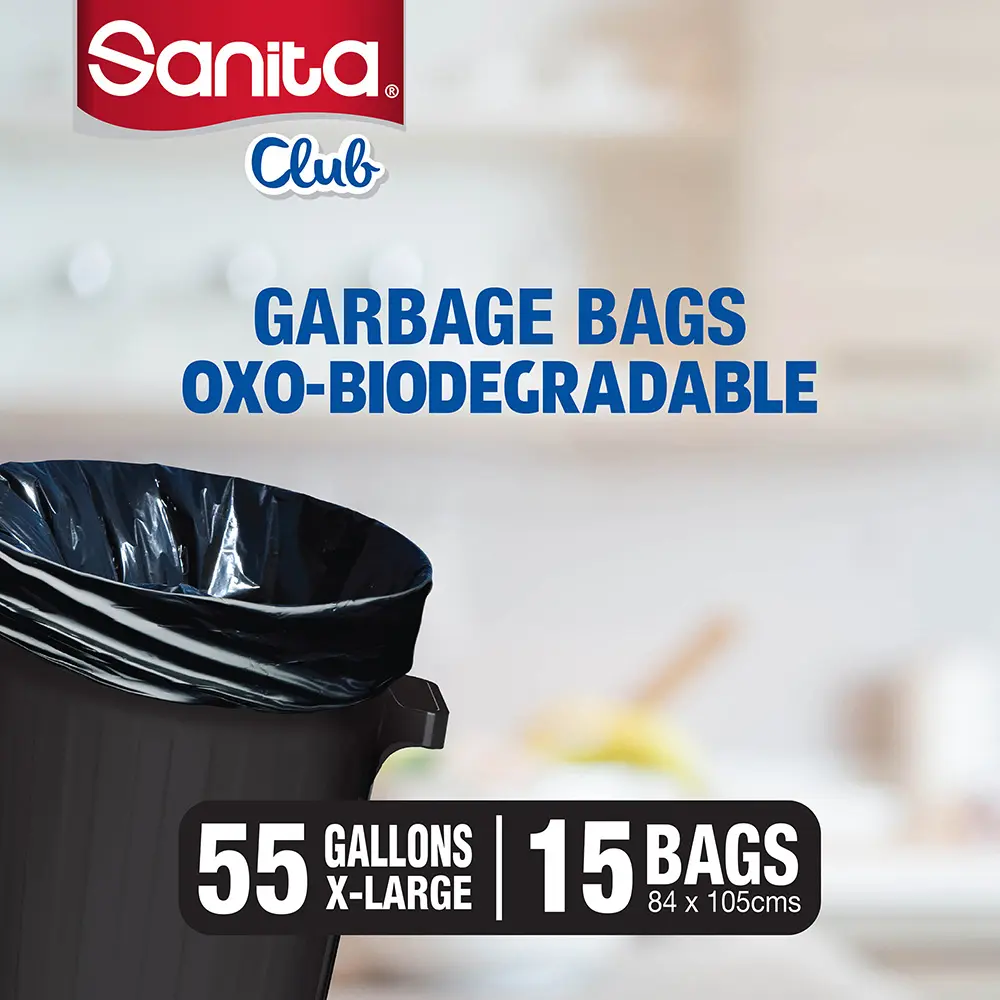 Sanita Club Garbage Bags Biodegradable 55 Gallons 15 Bags - view 4