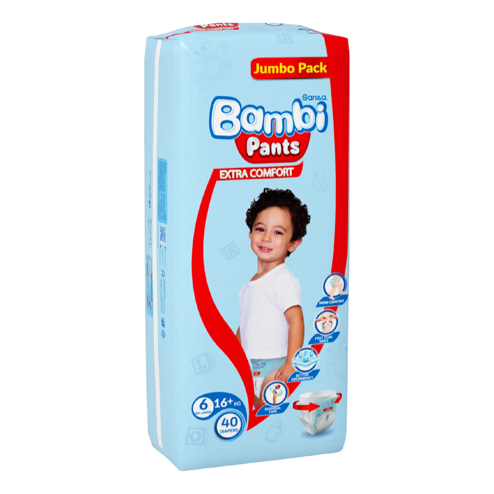 Bambi Pants Diapers XXL Jumbo, 40s - view 2