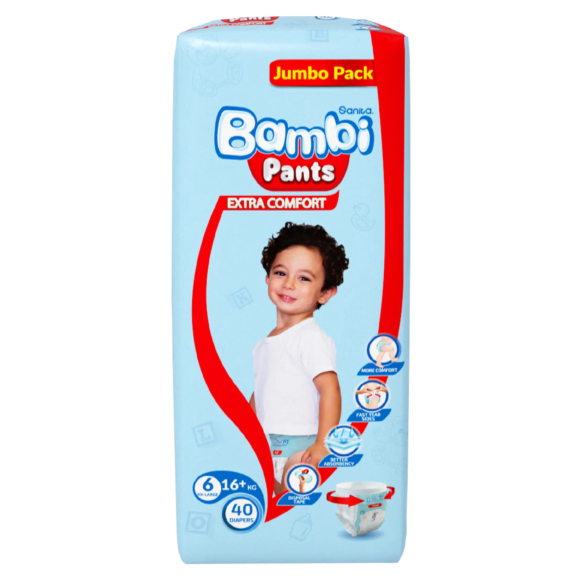 Bambi Pants Diapers XXL Jumbo, 40s - view 5