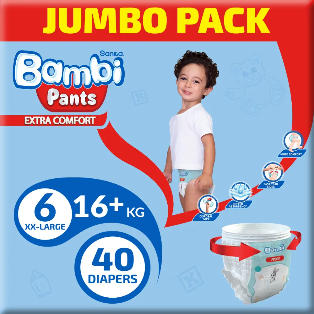 Bambi Pants Diapers XXL Jumbo, 40s - view 3