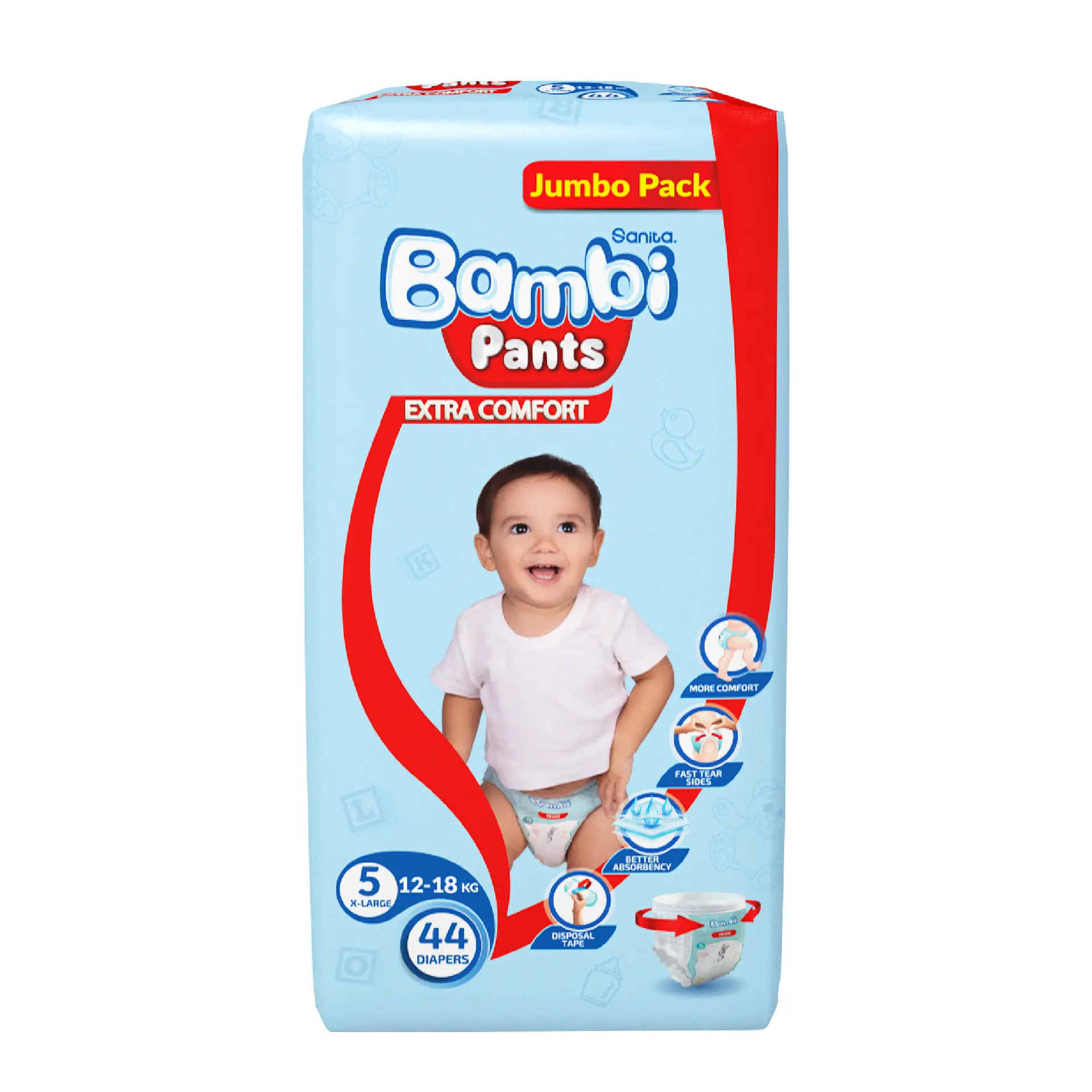 Bambi Pants Diapers X-Large Jumbo, 44s - view 4