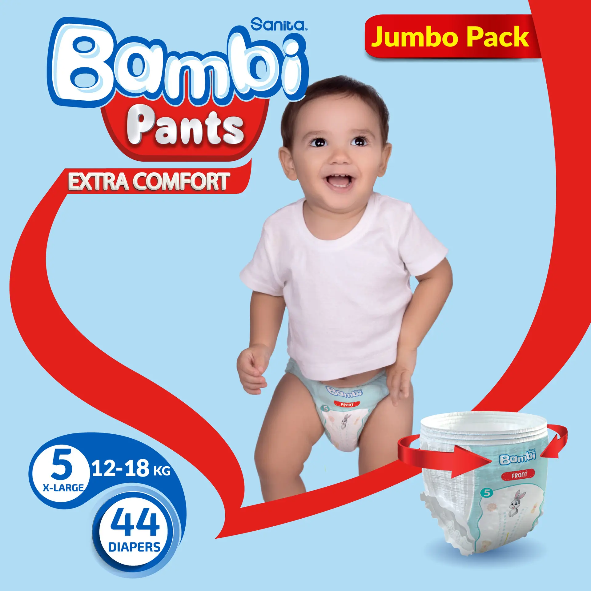 Bambi Pants Diapers X-Large Jumbo, 44s - view 10