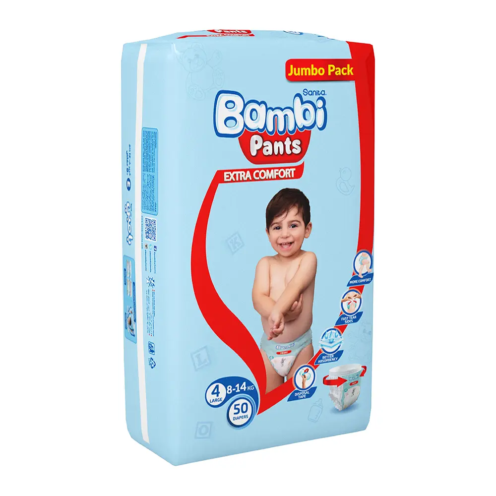 Sanita Bambi Pants Jumbo Pack Size 4 Large 50 Diapers - view 2