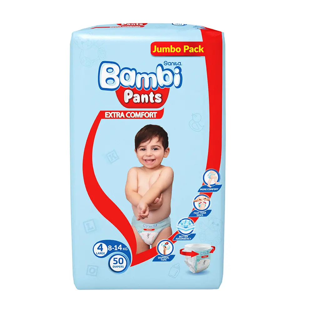 Sanita Bambi Pants Jumbo Pack Size 4 Large 50 Diapers - view 4