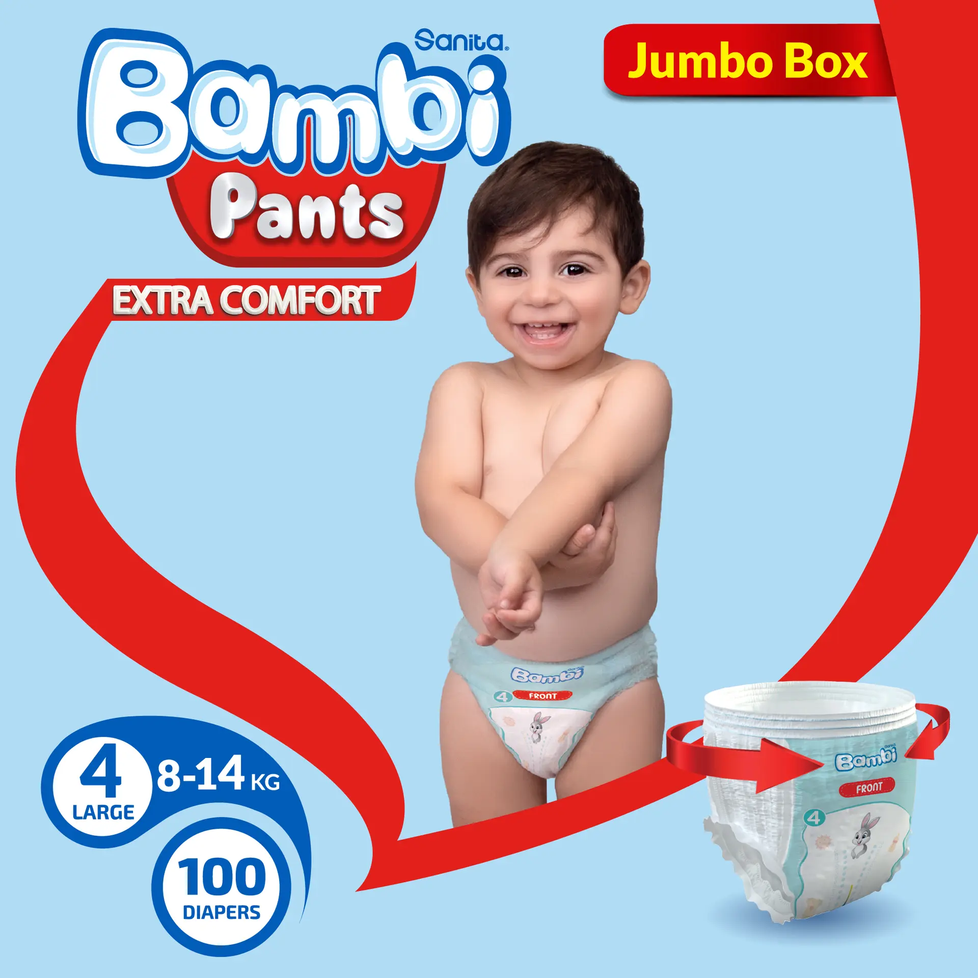 Sanita Bambi Pants Size 4 Large Jumbo Box 100 Diapers - view 10