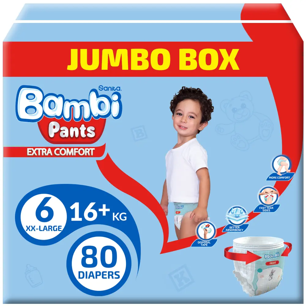 Sanita Bambi Pants Size 6 Xl Jumbo Box 80 Diapers  - view 11