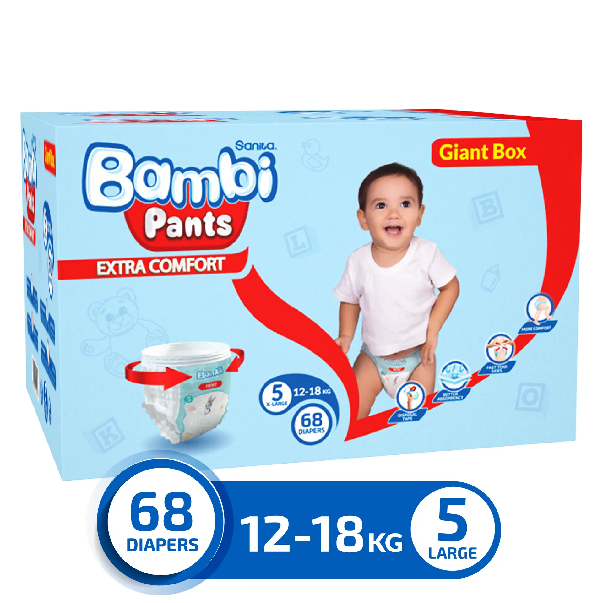 Bambi Pants Giant Box X-Large 12-18kg 68 Pants - view 1