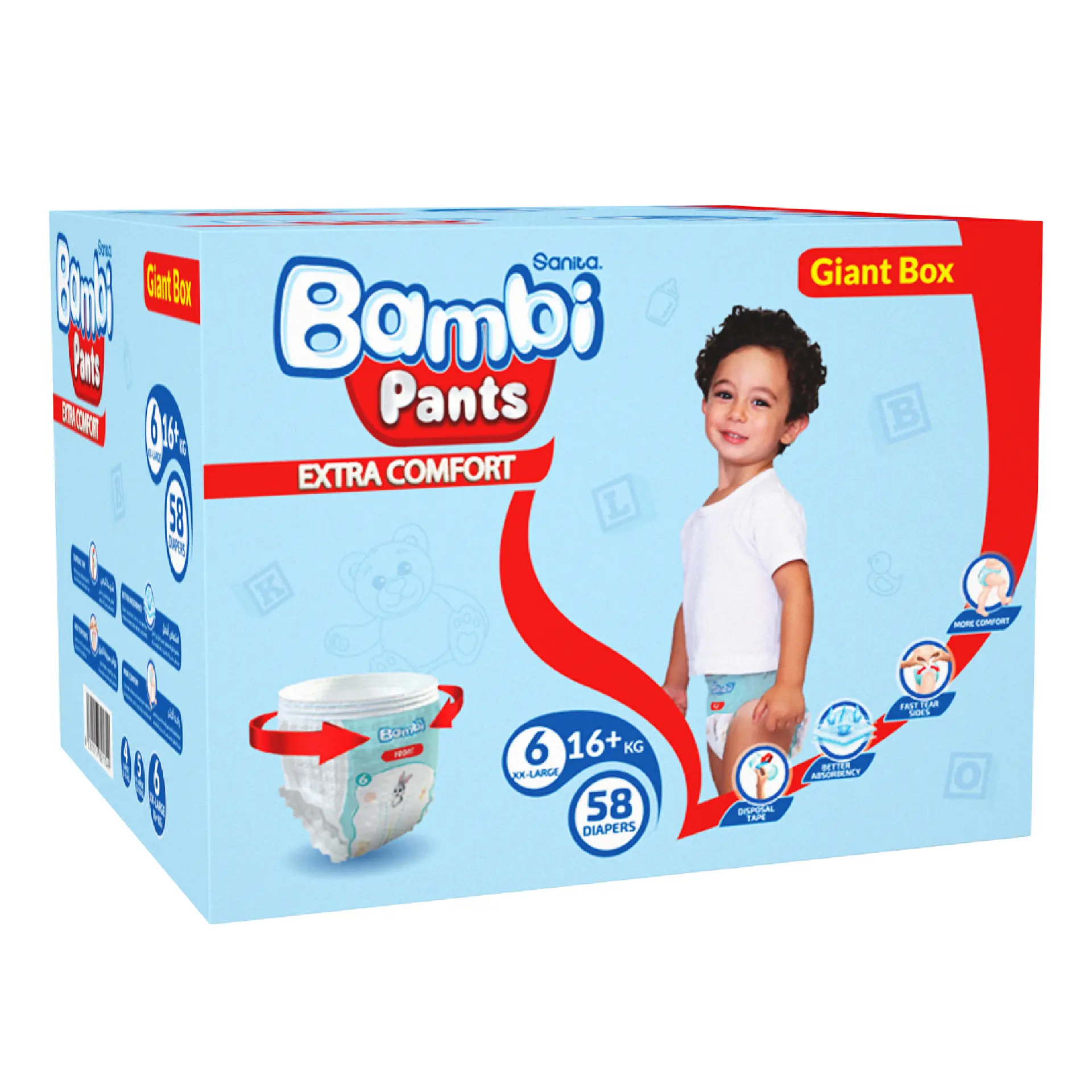 Sanita Bambi Pants Giant 6 Size Box 16+ 58  pcs - view 2