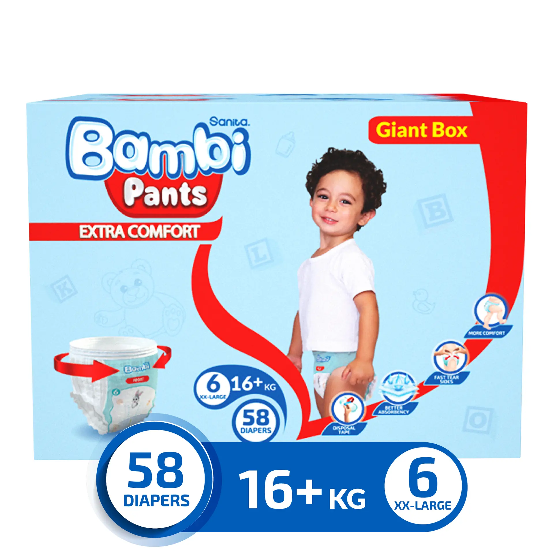 Sanita Bambi Pants Giant 6 Size Box 16+ 58  pcs - view 3