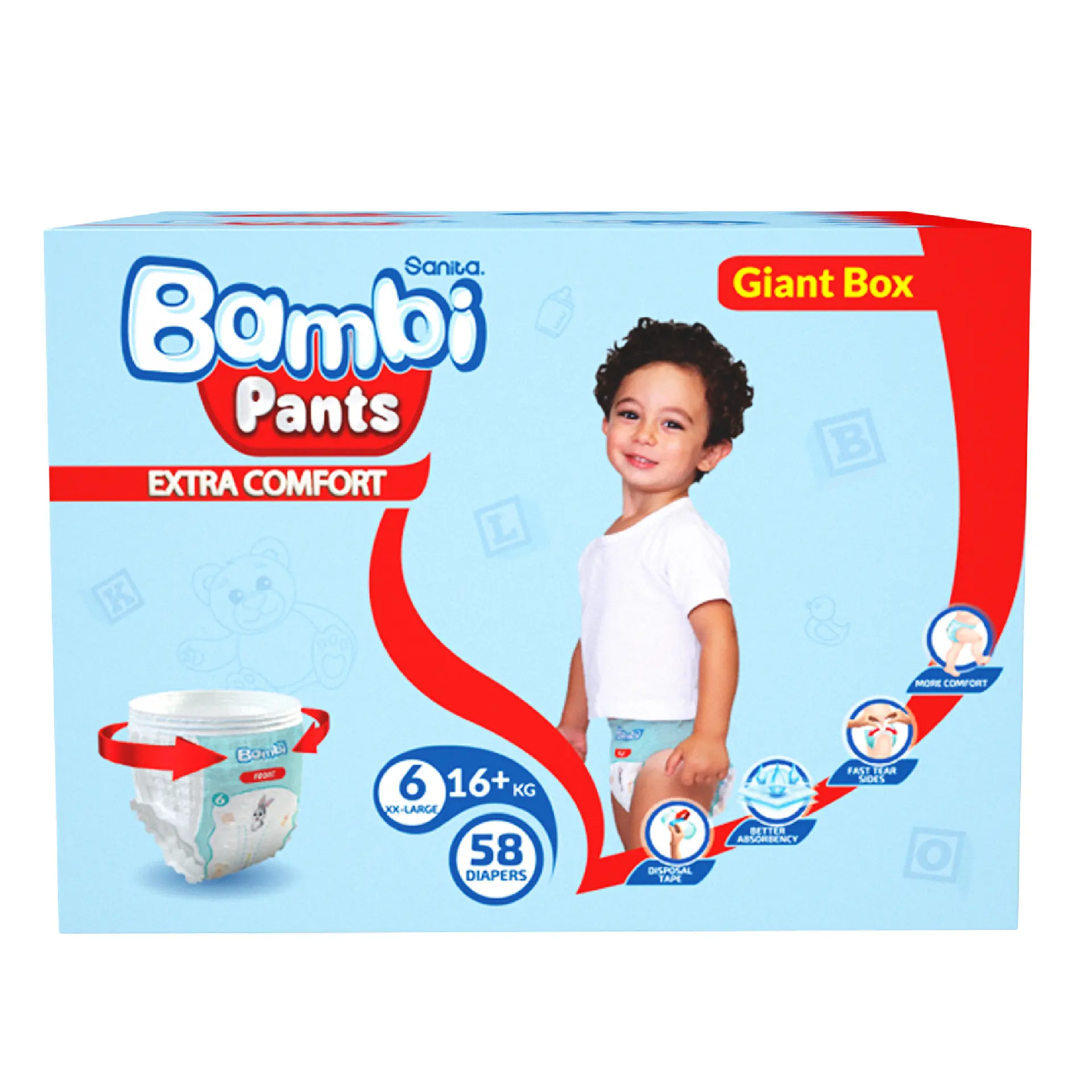 Sanita Bambi Pants Giant 6 Size Box 16+ 58  pcs - view 4
