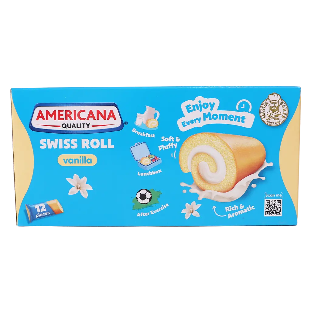 Americana Cake Swiss Roll Vanilla Filled with Vanilla Cream 12 pcs 20 gm - view 4