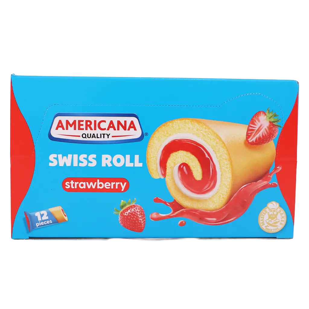 Americana Cake Swiss Roll Vanilla Filled with Strawberry Cream 12 pcs 20 gm - view 1