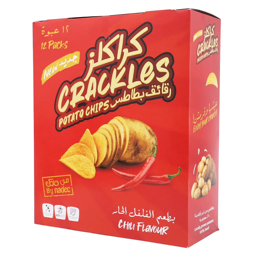 Nadec Crackles Spicy Chilli Chips 12 pcs 21 gm
