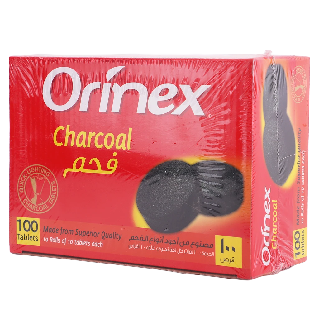 أورينكس فحم مدور مغلف بالورق  100 حبه 