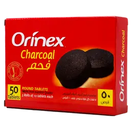 أورينكس فحم مدور مغلف بالورق  50 حبه 