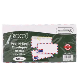 Roco PeelnSeal Airmail Envelopes Paper Adhesive 225.00 mm  8.85 in X 115.00 mm  4.52 in  White