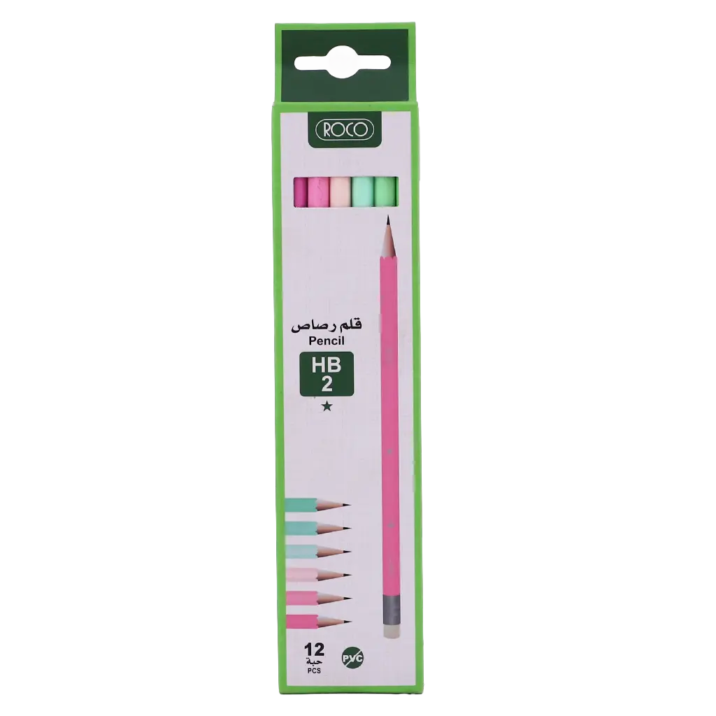 Roco Premium Hexagonal Pink Pastel Assorted Color Pencil HB Standard 12 Pencils - view 2
