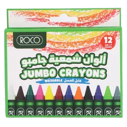 ‎12‎ جامبو ألوان شمع الوان متنوعة لون ‎روكو‎‎