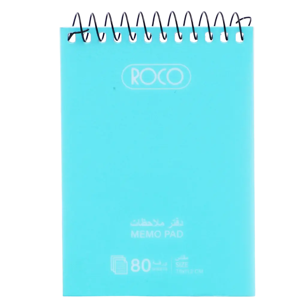 Roco Memo Notebook Lined Pocket Size Solid 7.9 X 11.2 cm 160 Pages 80 Sheets Aqua - view 1