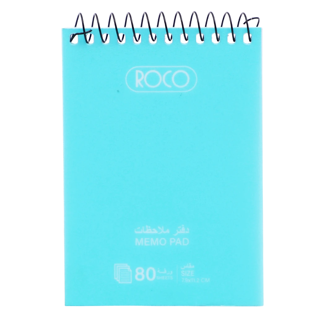 Roco Memo Notebook Lined Pocket Size Solid 7.9 X 11.2 cm 160 Pages 80 Sheets Aqua