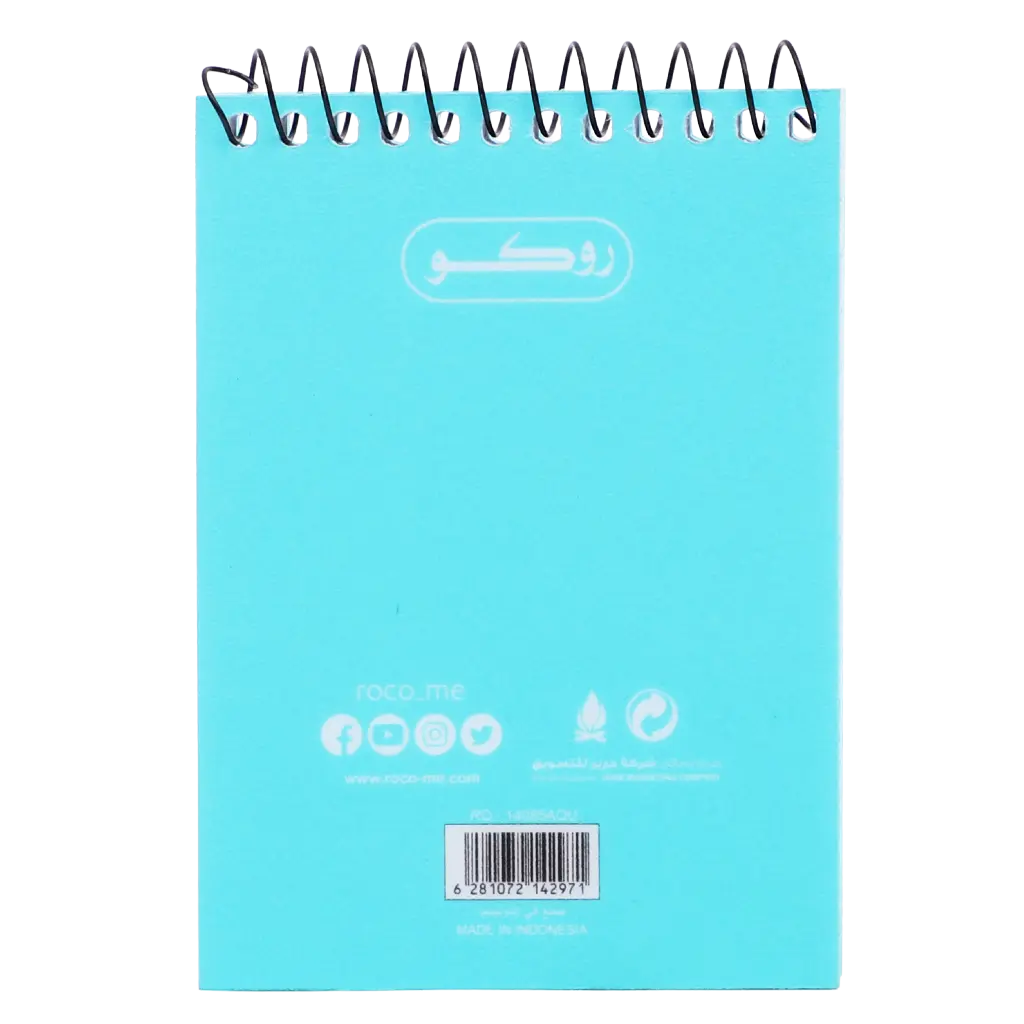 Roco Memo Notebook Lined Pocket Size Solid 7.9 X 11.2 cm 160 Pages 80 Sheets Aqua - view 2