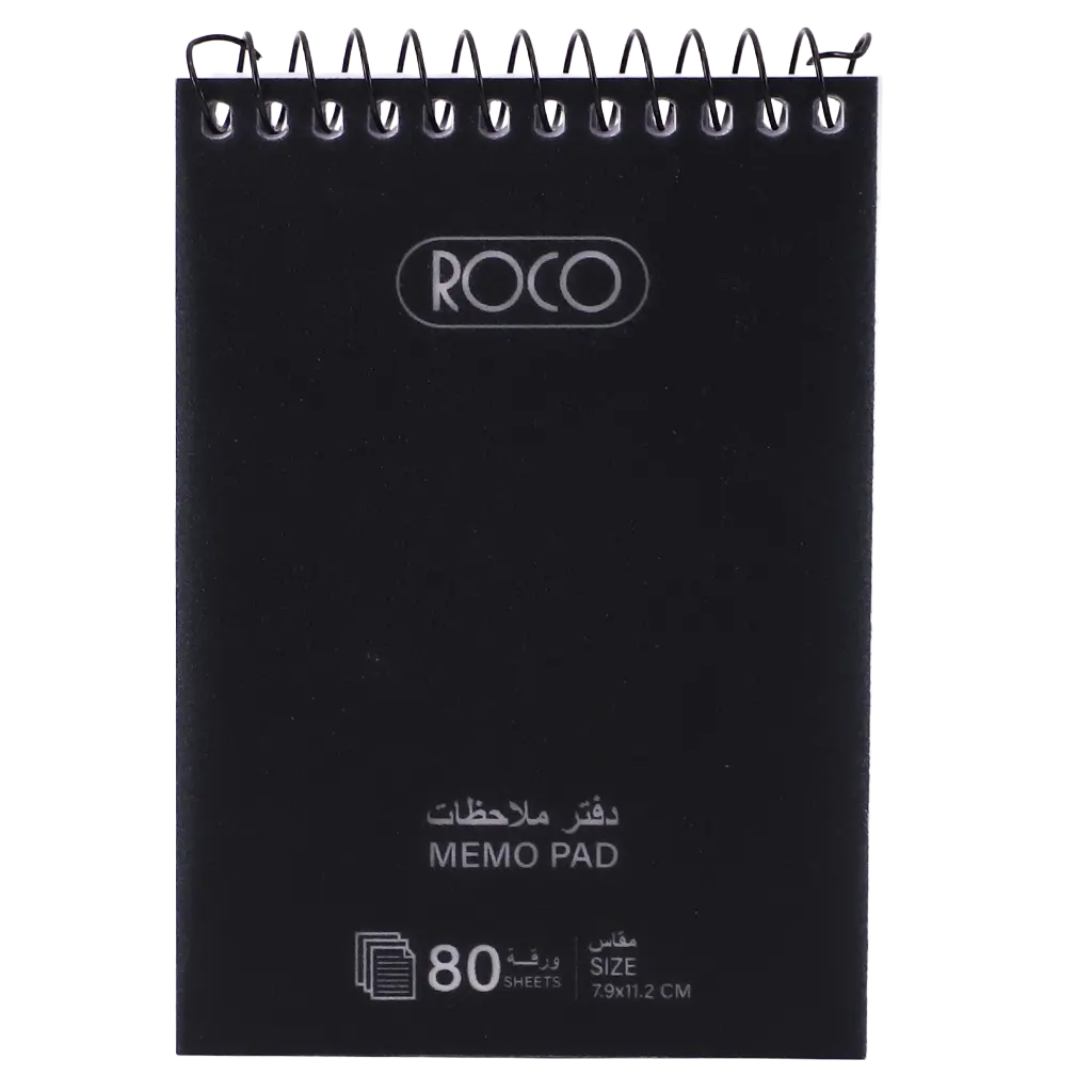 Roco Memo Notebook Lined Pocket Size Solid 7.9 X 11.2 cm 160 Pages 80 Sheets Black - view 2