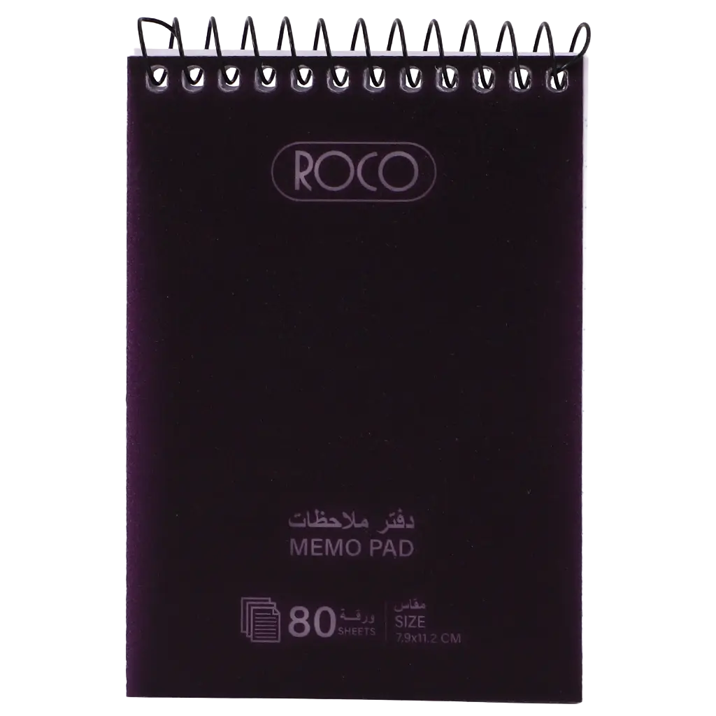 Roco Memo Notebook Lined Pocket Size Solid 7.9 X 11.2 cm 160 Pages 80 Sheets Purple - view 2