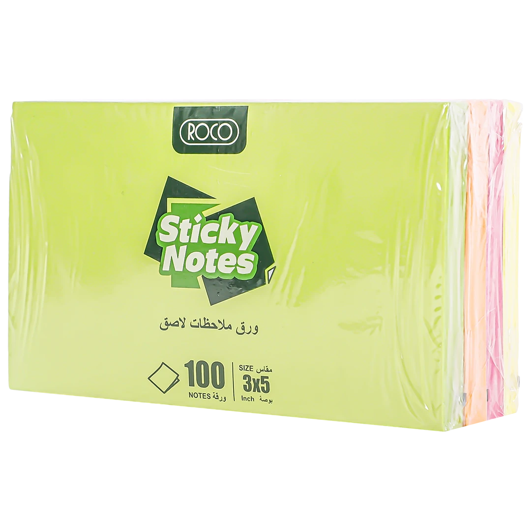 Buy Roco Sticky Notes Assorted Pack 3 * 5 100 Notes Assorted Neon Color ...