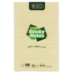 روكو ورق لاصق للملاحظات بسطور 98‎ * ‎150‎ ملم 100‎ ورقة باستيل