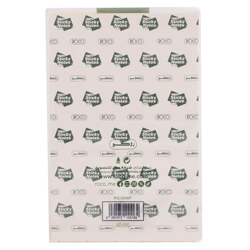 Roco Lined Self Stick Notes 98 X 150 mm 100 Notes Pastel - view 2