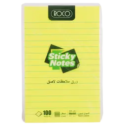 روكو ورق لاصق للملاحظات بسطور 98‎ * ‎150‎ ملم 100‎ ورقة نيون