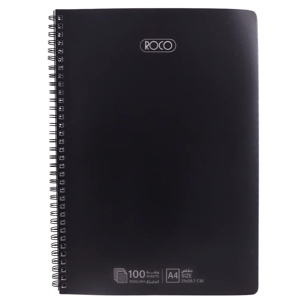 Roco Notebook A4 Double Ruled English 100 Sheets Black - view 1