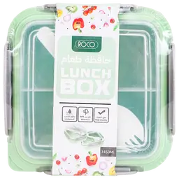 Roco Lunch  Box Squar 1450Ml Green