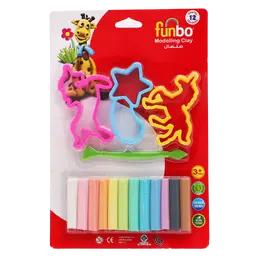 Funbo Clay 12 Pastel Colors 150 gm  5 Tools
