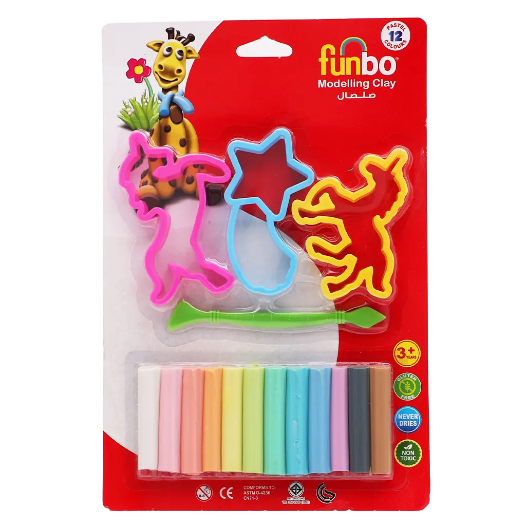 Funbo Clay 12 Pastel Colors 150 gm  5 Tools - view 1