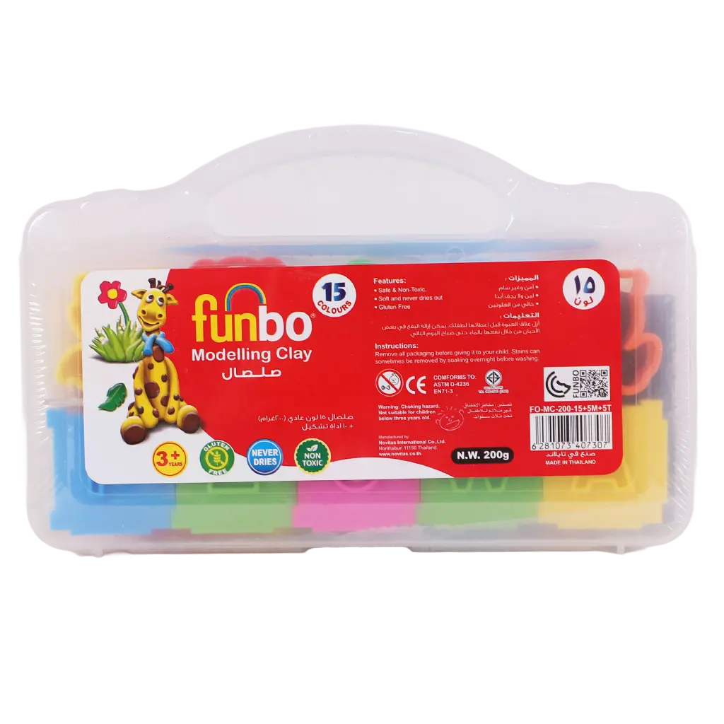 Funbo Clay 12 Colors 200 gm 10 Tools - view 1