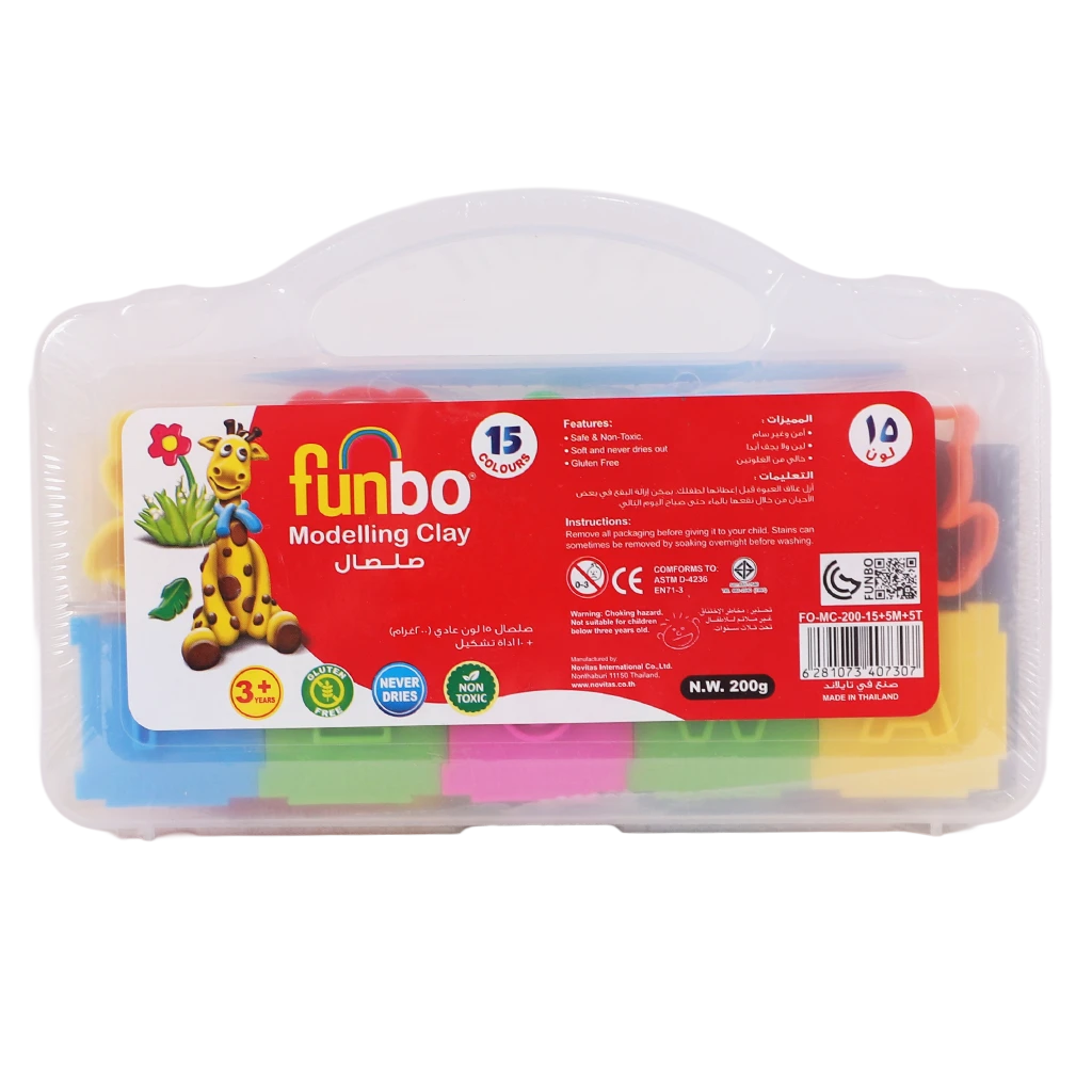 Funbo Clay 12 Colors 200 gm 10 Tools