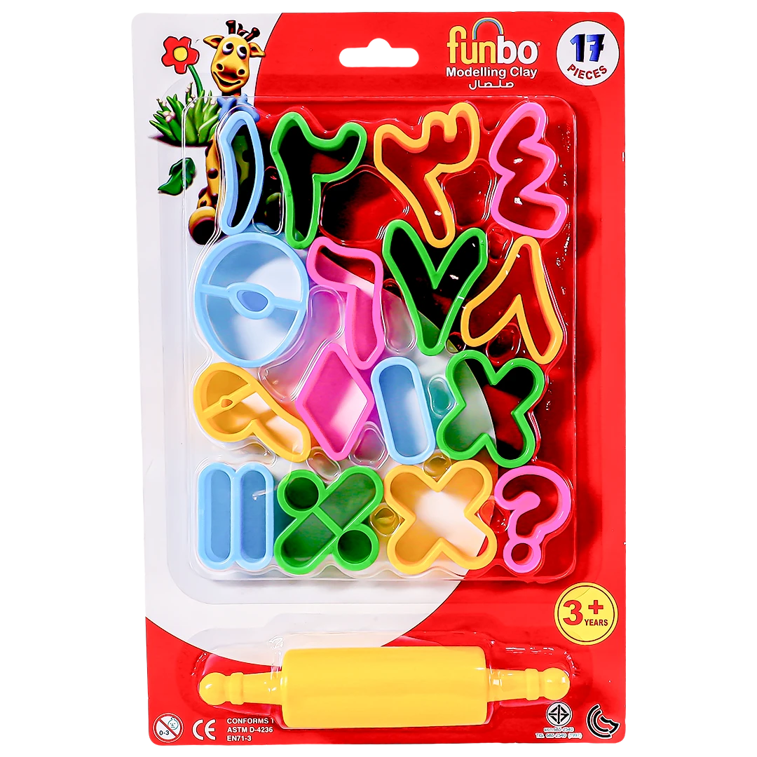 Funbo Clay Tools Numbers Arabic +1 Roll 16 Molds