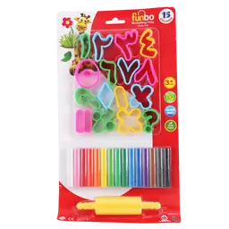 Funbo Clay 15 Colors 200 gm +16 Arabic Letters +1 Roll