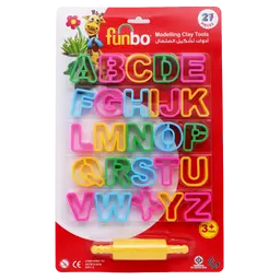 Funbo Clay Tools Letters English +1 Roll 26 Molds